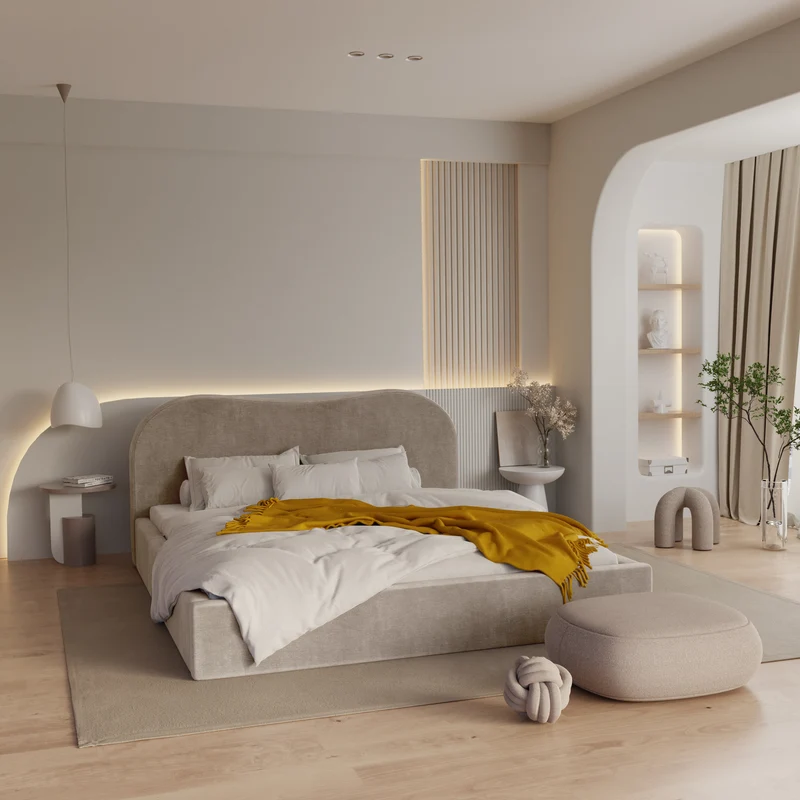 Lit coffre 180cm ASTERIA Velours