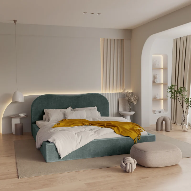 Lit coffre 180cm ASTERIA Velours
