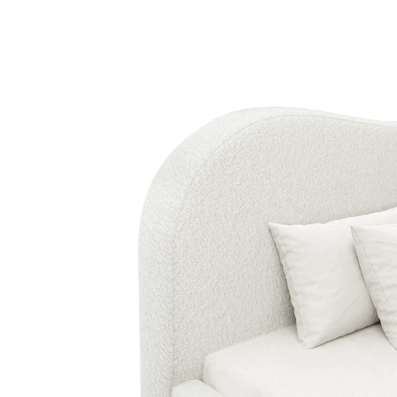 Lit coffre 180cm ASTERIA Tissu bouclette