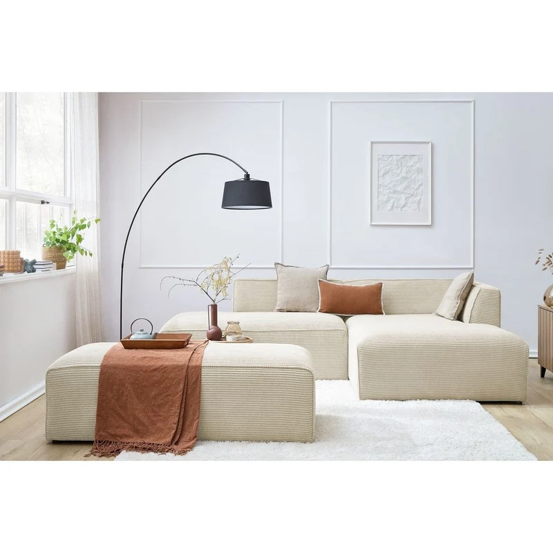 Canapé d'angle avec pouf Megève