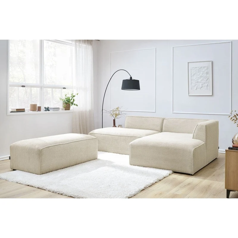 Canapé d'angle avec pouf Megève