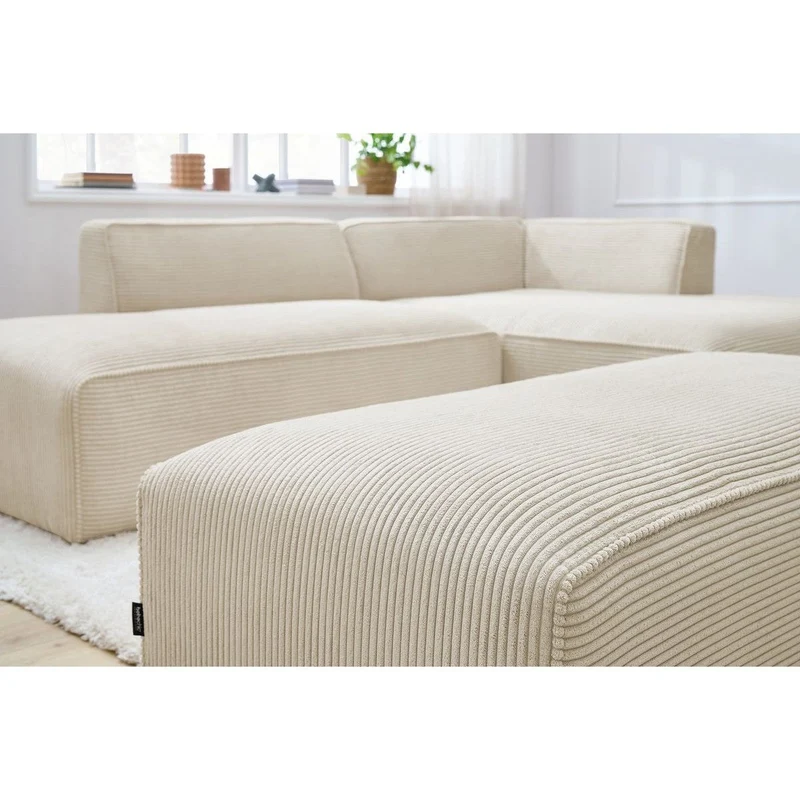 Canapé d'angle avec pouf Megève