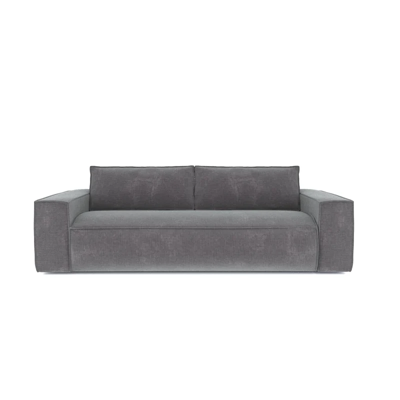 Canapé convertible express JOAN Velours à motifs - Matelas Dunlopillo 140cm