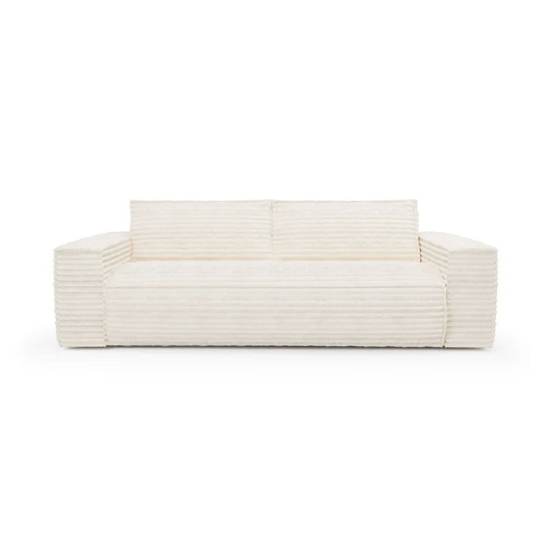 Canapé convertible express JOAN Velours côtelé XXL - Matelas Dunlopillo 160cm