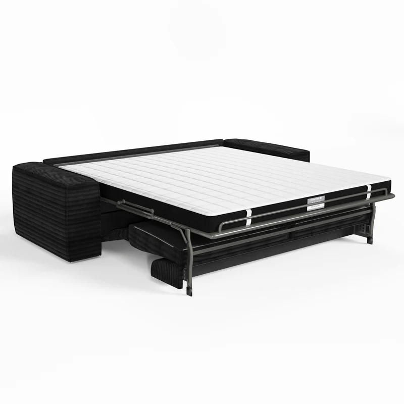Canapé convertible express JOAN Velours côtelé XXL - Matelas Dunlopillo 160cm