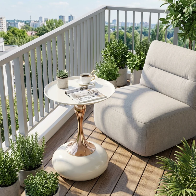 Ensemble de canapé modulable 3 places sans cadre en tissu chenille beige et table d'appoint ronde beige dorée CRYSTALNOVA+PHOENIXRISE