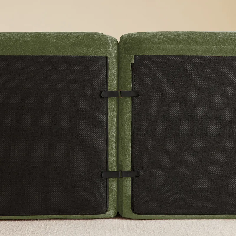 Canapé 3 places en chenille vert design articulé sans montage MOMENTUMVERTEXXX