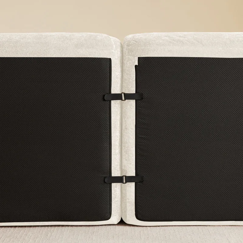 Canapé 2 places tissu chenille écrue design articulé sans montage MOMENTUMCASCDD