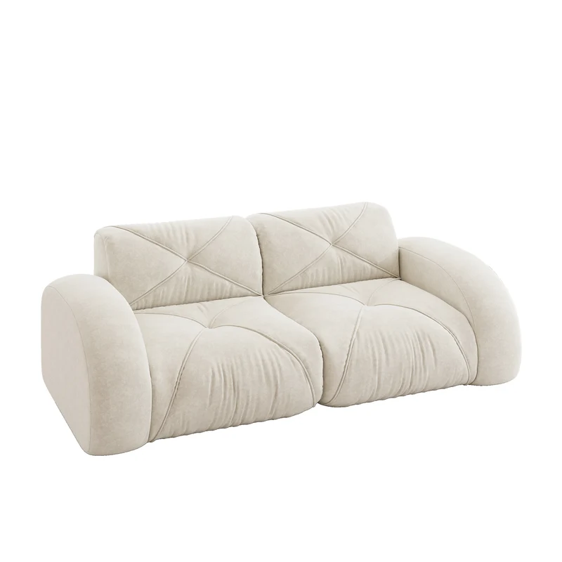 Canapé 2 places tissu chenille écrue design articulé sans montage MOMENTUMCASCDD