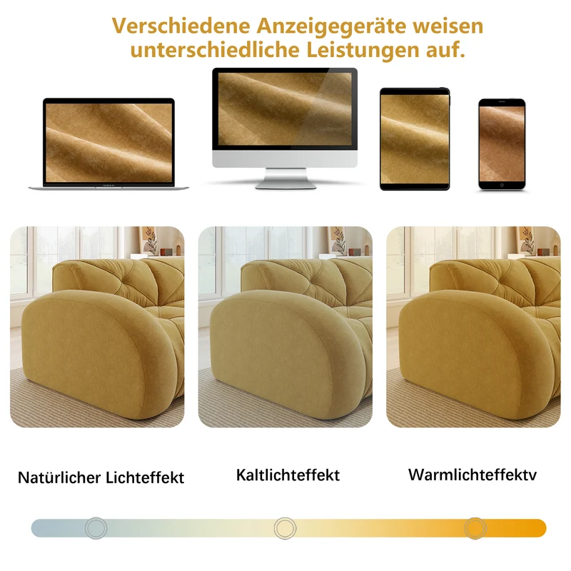 Canapé 2 places tissu chenille jaune moutard design articulé sans montage MOMENTUMRIFTXX