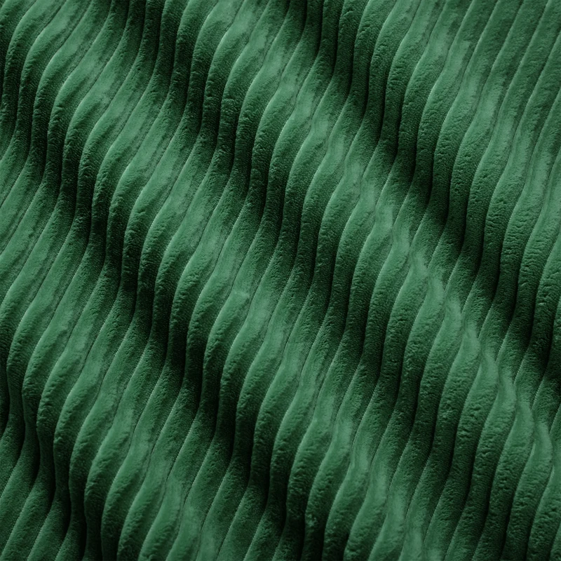 Canapé d'angle 3 places modulable en velours côtelé vert sans montage MOMENTUMVEXX