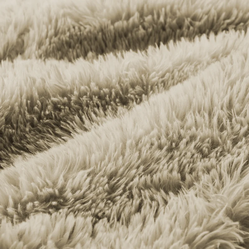 Canapé 3 places en tissu peluche premium beige avec coussins sans montage MOMENTUMCLARRR