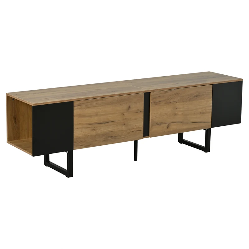Meuble TV effet bois nature industriel 180x40x55 cm INFINITECASCDD