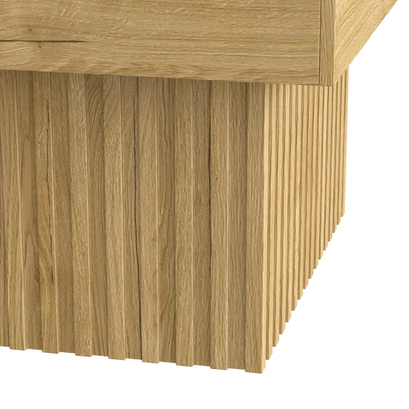 Table basse carré effet bois naturelle 79x79x46cm INFINITEQUAZZ