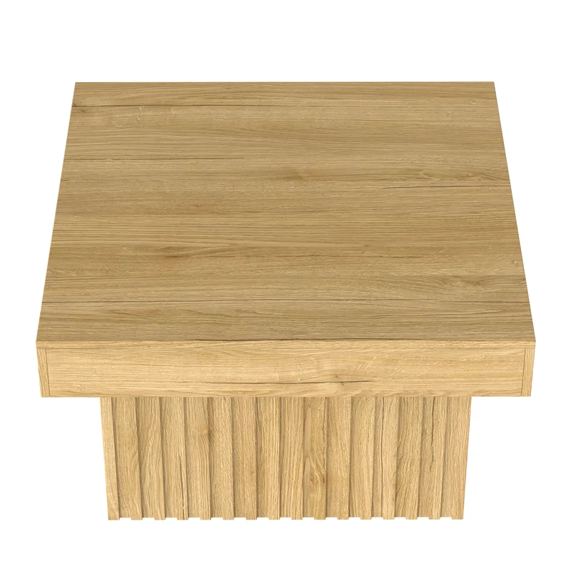 Table basse carré effet bois naturelle 79x79x46cm INFINITEQUAZZ