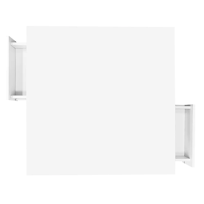 Table basse blanc brillant avec tiroirs et accents dorés 70x70cm INFINITEVEXX