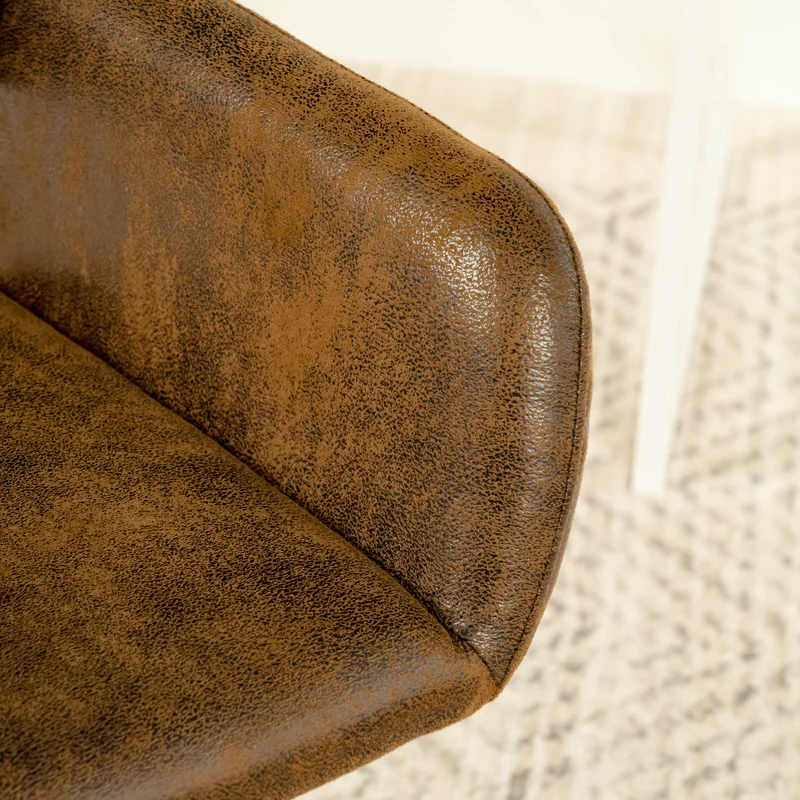 Ensemble de bureau en effect bois avec tiroirs de rangement et chaise roulant pivotant marron avec roulettes DEVAKI LIGHT WOOD+ROSS SUEDE BROWN