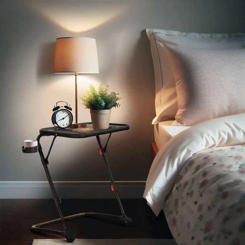 Table à point réglable en hauteur H49-70cm et pliable BASELINE BLACK