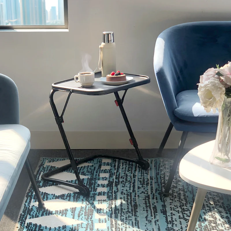 Table à point réglable en hauteur H49-70cm et pliable BASELINE BLACK