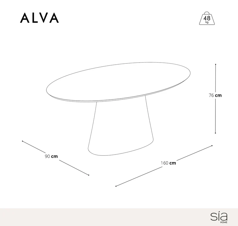 Table à manger ALVA 160x90cm