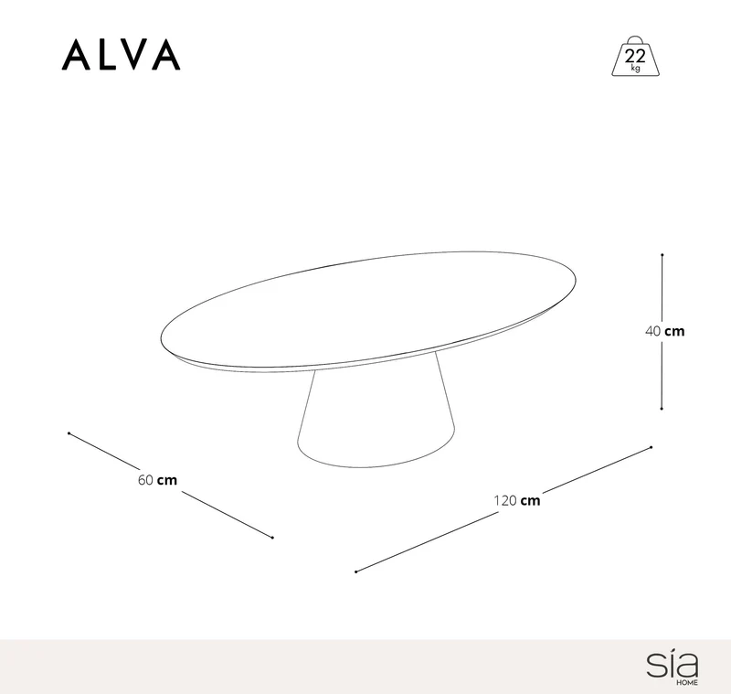 Table basse ALVA 120x60cm