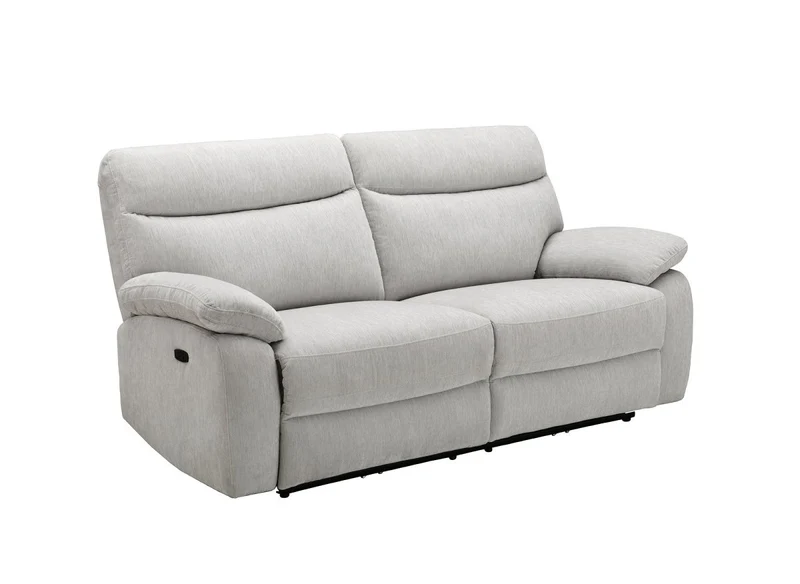 Canapé relax électrique 3 places en velours chiné beige KENDRA