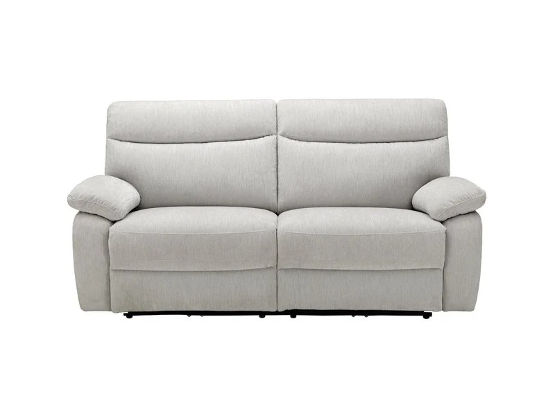 Canapé relax électrique 3 places en velours chiné beige KENDRA