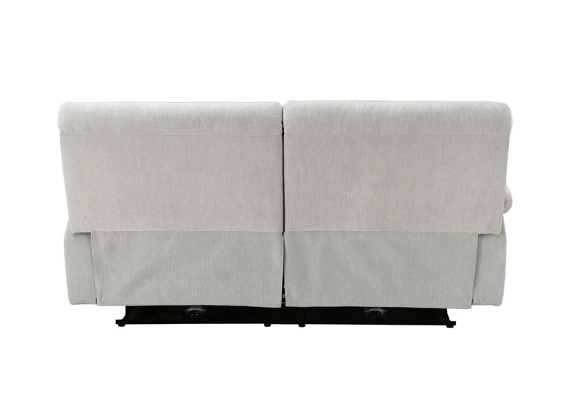 Canapé relax électrique 3 places en velours chiné beige KENDRA