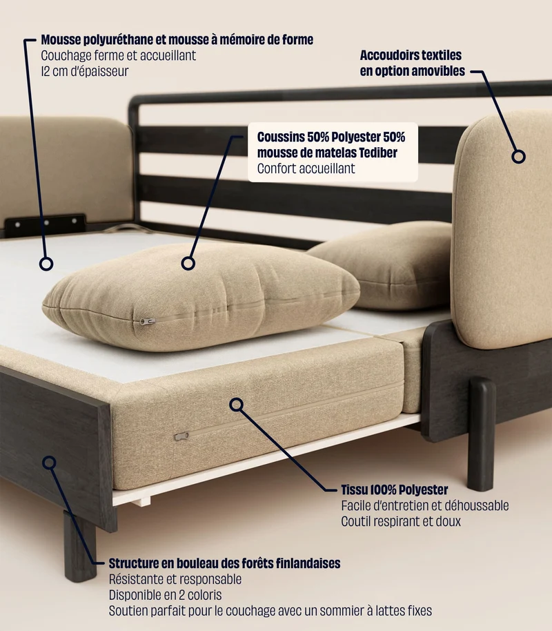 Canapé-lit - Beige