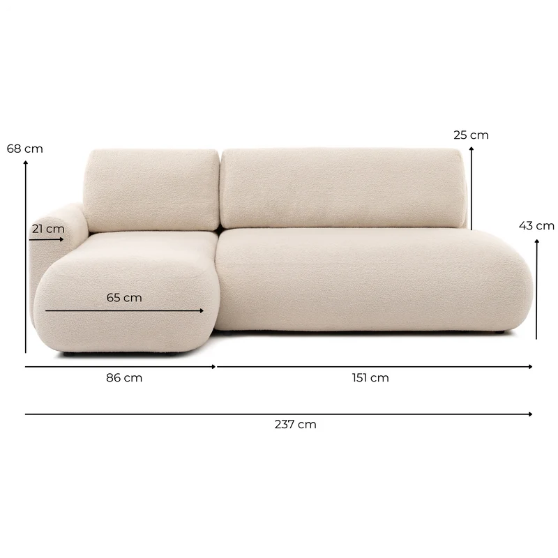Torino 3-Seater Corner Sofa with Pull-Out Bed