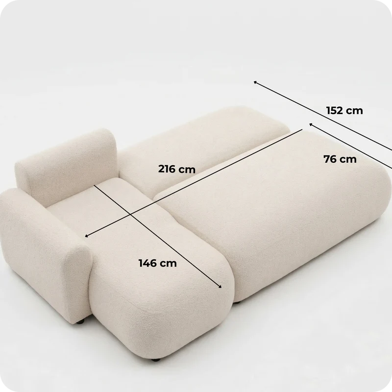 Torino 3-Seater Corner Sofa with Pull-Out Bed
