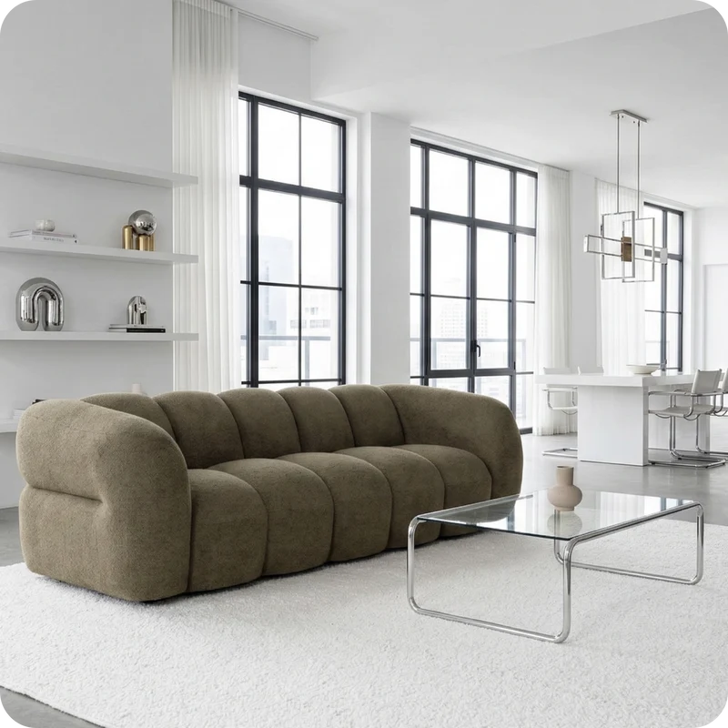 LUGANO 3 - seater sofa Khaki