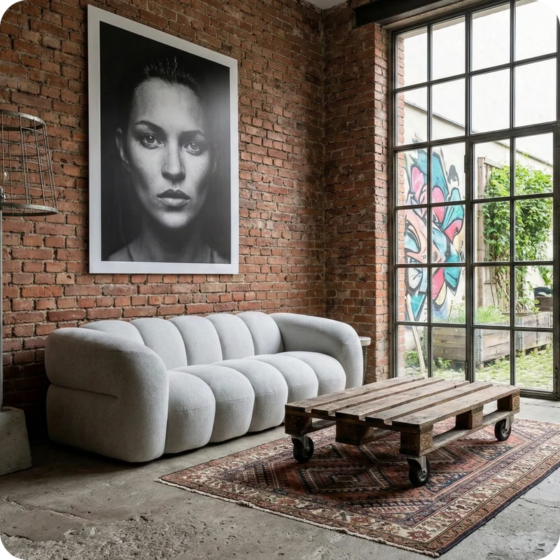 LUGANO 3 - seater sofa light grey