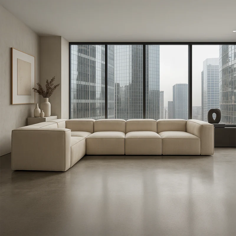 PINOT Corner Sofa – 5 Seater, One High Armrest