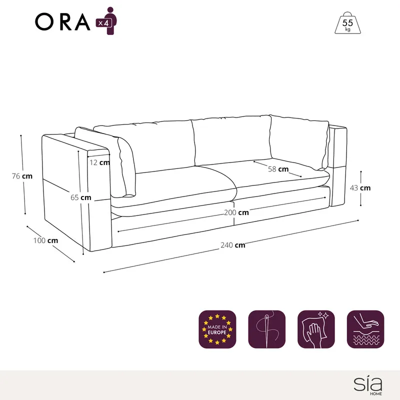 Canapé 4 places ORA Velours