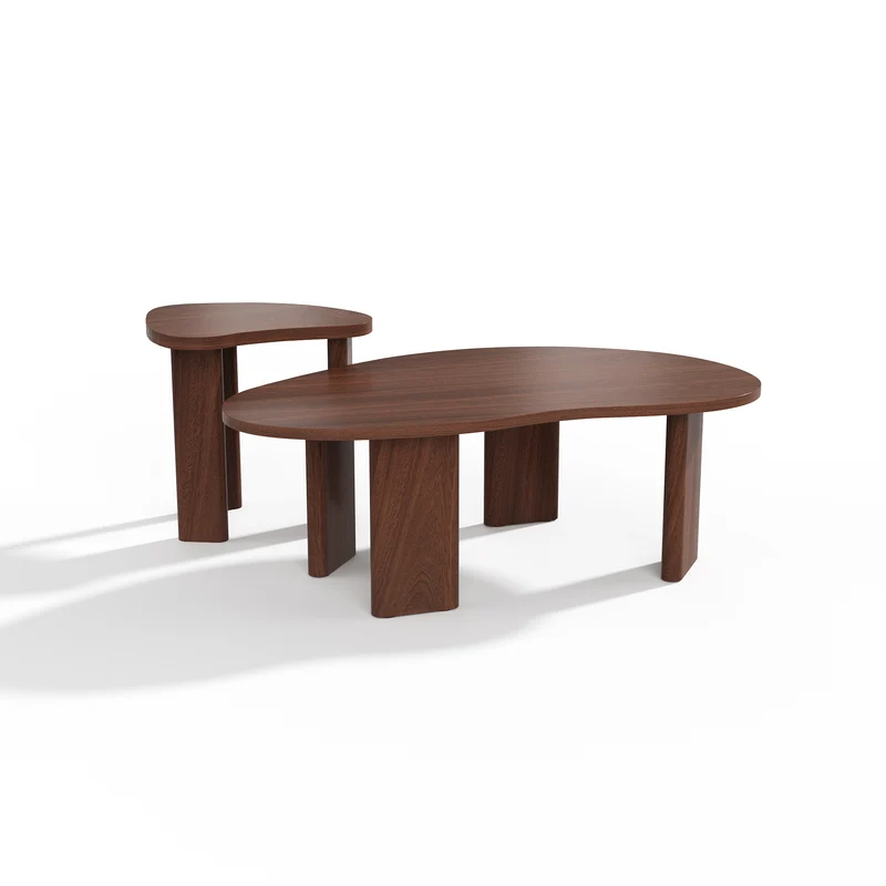 Lot de 2 tables basses gigognes SEVA Noyer