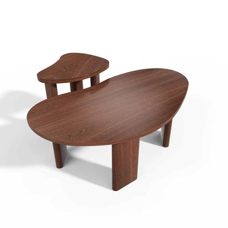 Lot de 2 tables basses gigognes SEVA Noyer