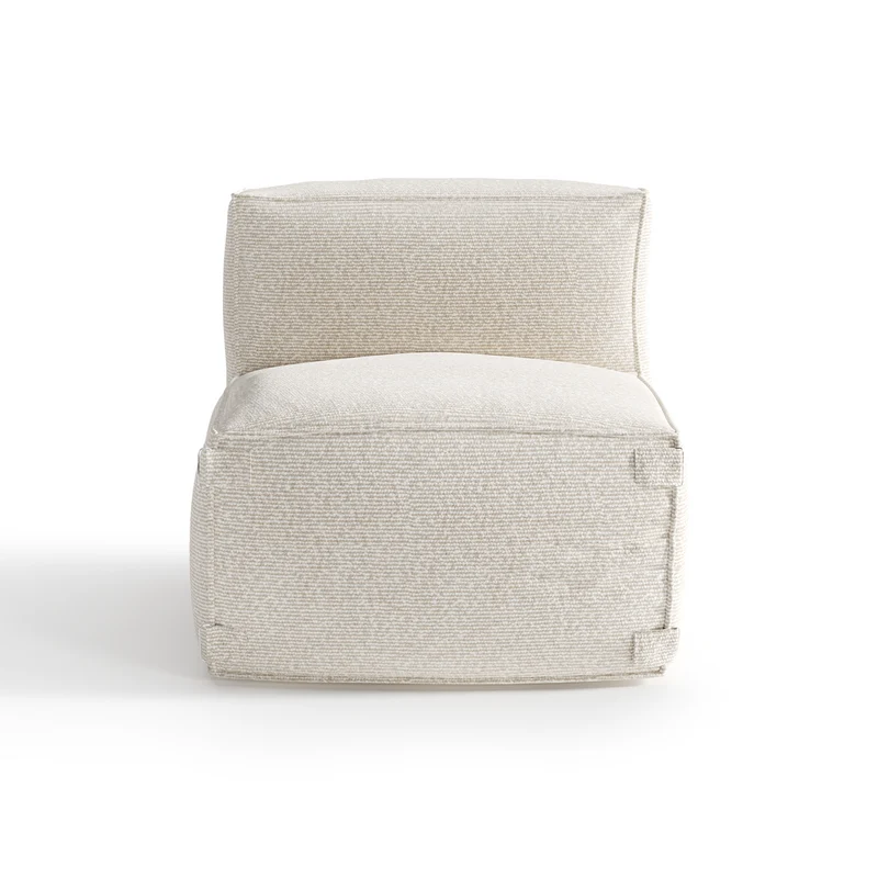 Fauteuil d'extérieur BAIA tissu bouclette beige chiné