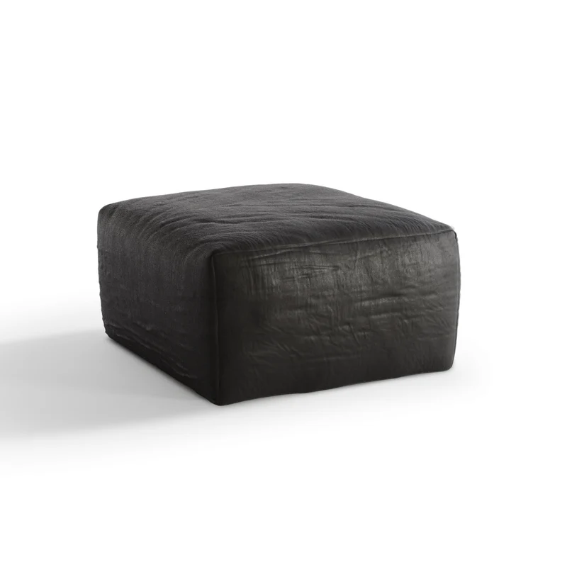 Pouf d'extérieur BAIA tissu bouclette beige chiné