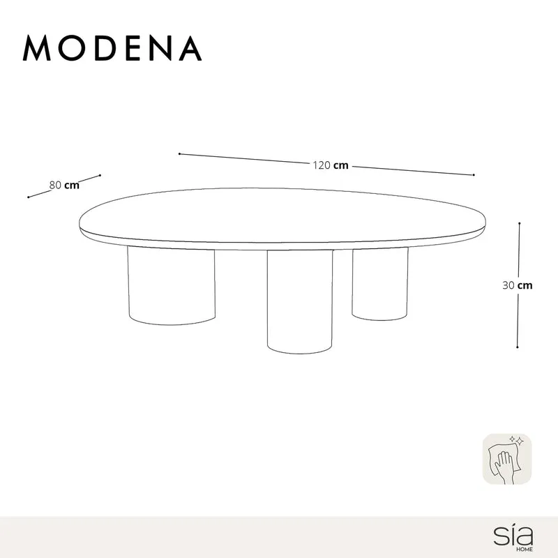 Table basse MODENA marbre blanc naturel et bois noyer foncé 120cm