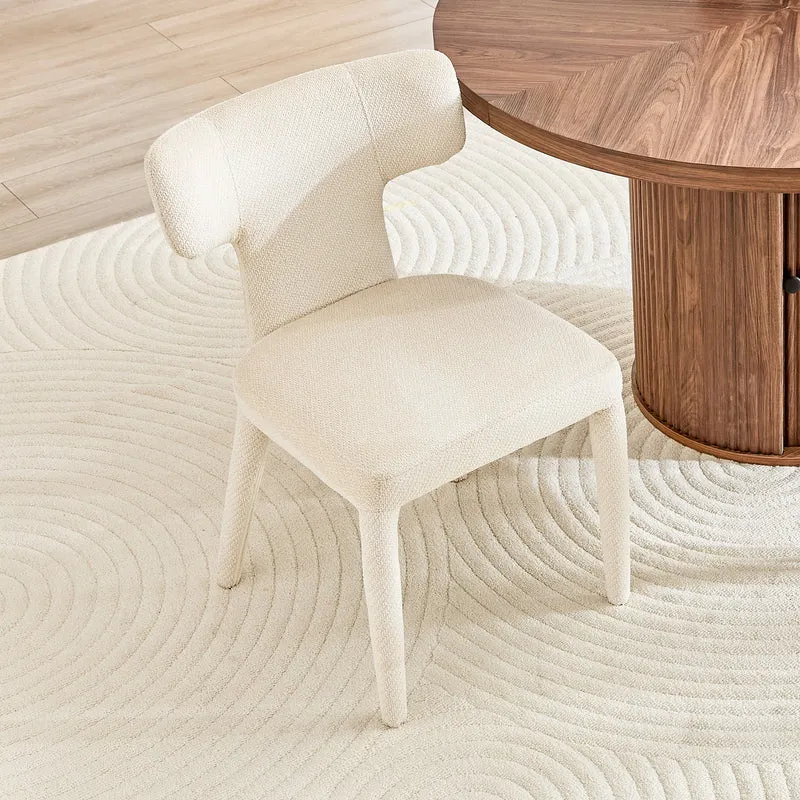 Lot de 2 chaises de salle à manger blanches en tissu, dossier forme T moderne RUSTICVANITYART