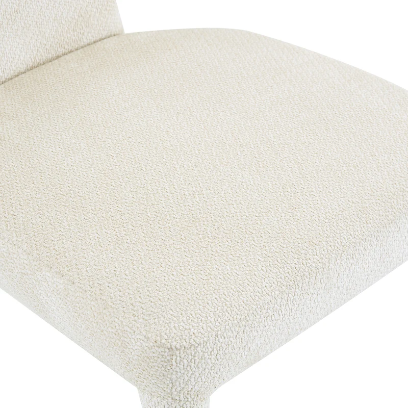 Lot de 2 chaises de salle à manger blanches en tissu, dossier forme T moderne RUSTICVANITYART