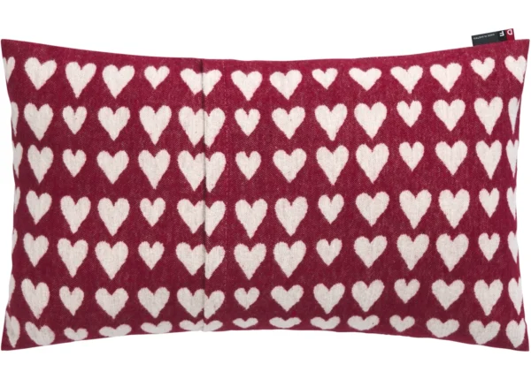 Coussin déhoussable 50x30cm SILVRETTA coeurs rouges