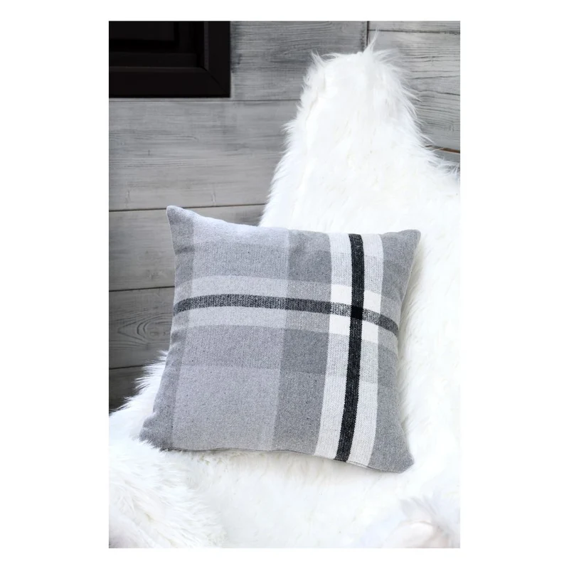 Coussin déhoussable 40 x 40 cm gris LEMAN