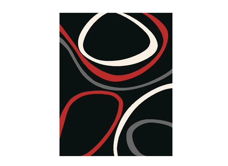 Tapis 120x170 ONDES Rouge/Noir