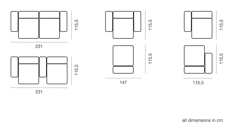 Canapé modulable Small outdoor - 2 places