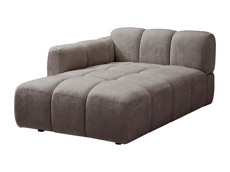 Canapé Panoramique d'Angle XXL Modulable en Tissu Taupe - CARLIVI