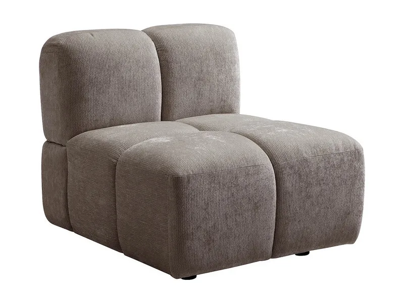 Canapé Panoramique d'Angle XXL Modulable en Tissu Taupe - CARLIVI
