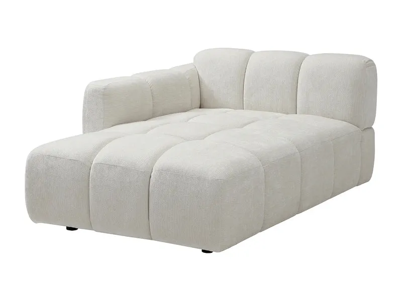Canapé Panoramique d'Angle XXL Modulable en Tissu Blanc cassé - CARLIVI