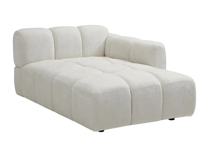Canapé Panoramique d'Angle XXL Modulable en Tissu Blanc cassé - CARLIVI